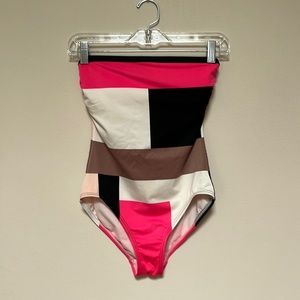 Kate Spade multi color bandeau bathing suit size XS in new like condition